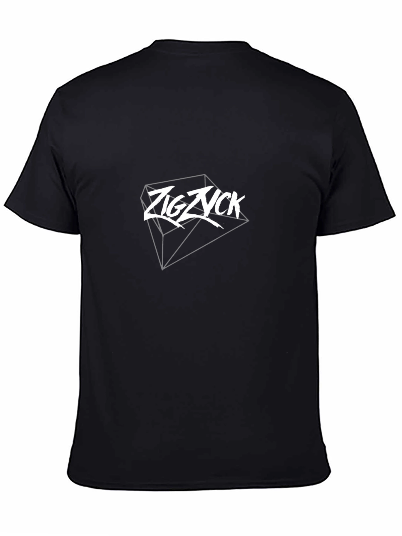 Zigzyck Diamond Graphic Tee - Black Cotton T-Shirt
