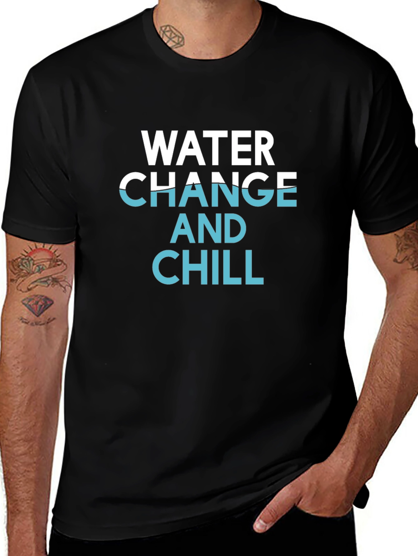 Water Change and Chill Black T-Shirt
