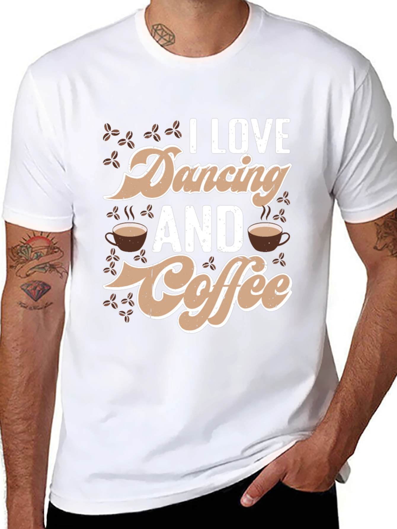 I Love Dancing and Coffee Black Graphic Tee