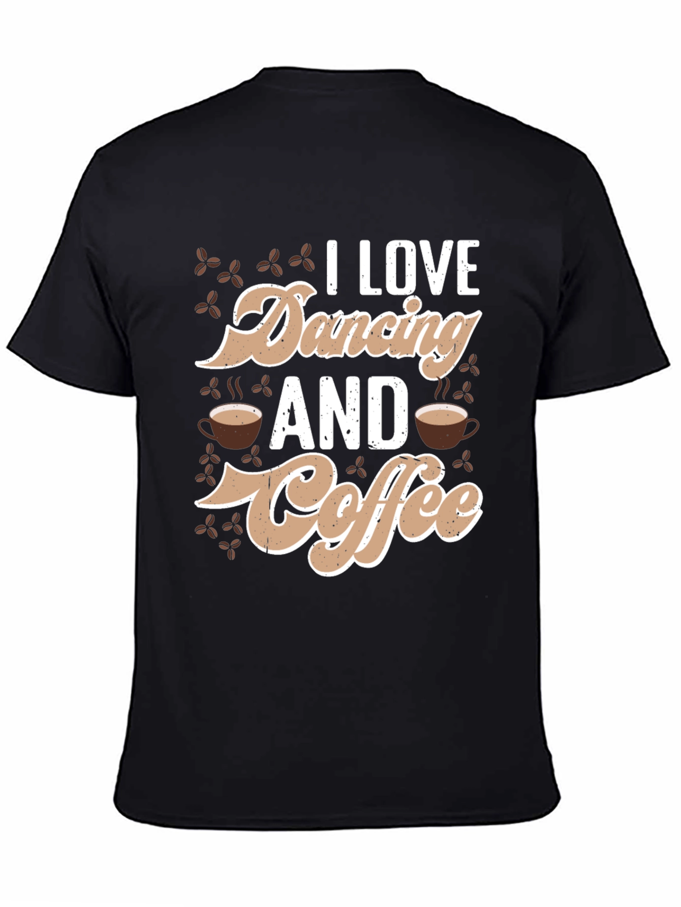 I Love Dancing and Coffee Black Graphic Tee