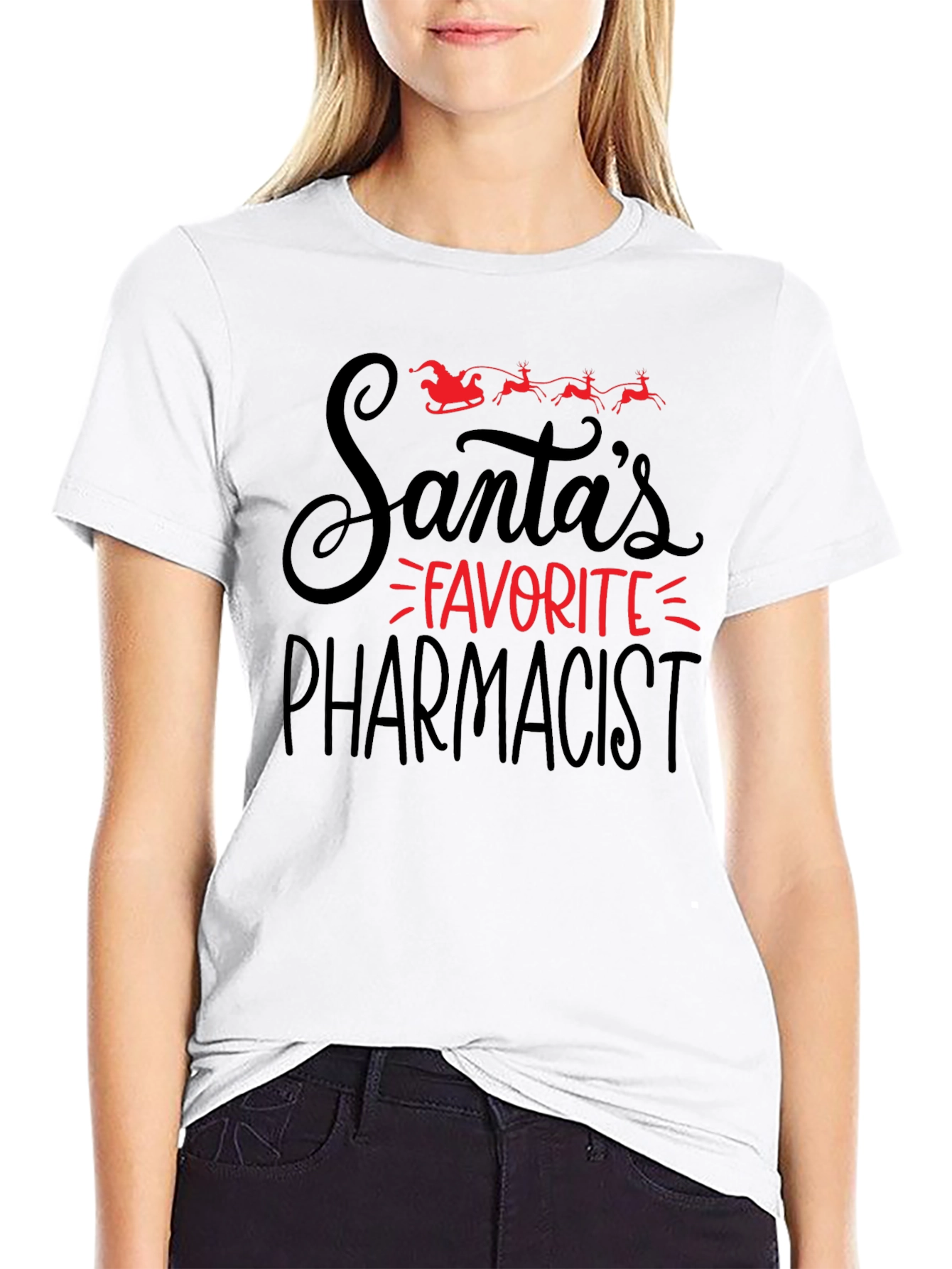 Santas Favorite Pharmacist T-Shirt Holiday Christmas Tee