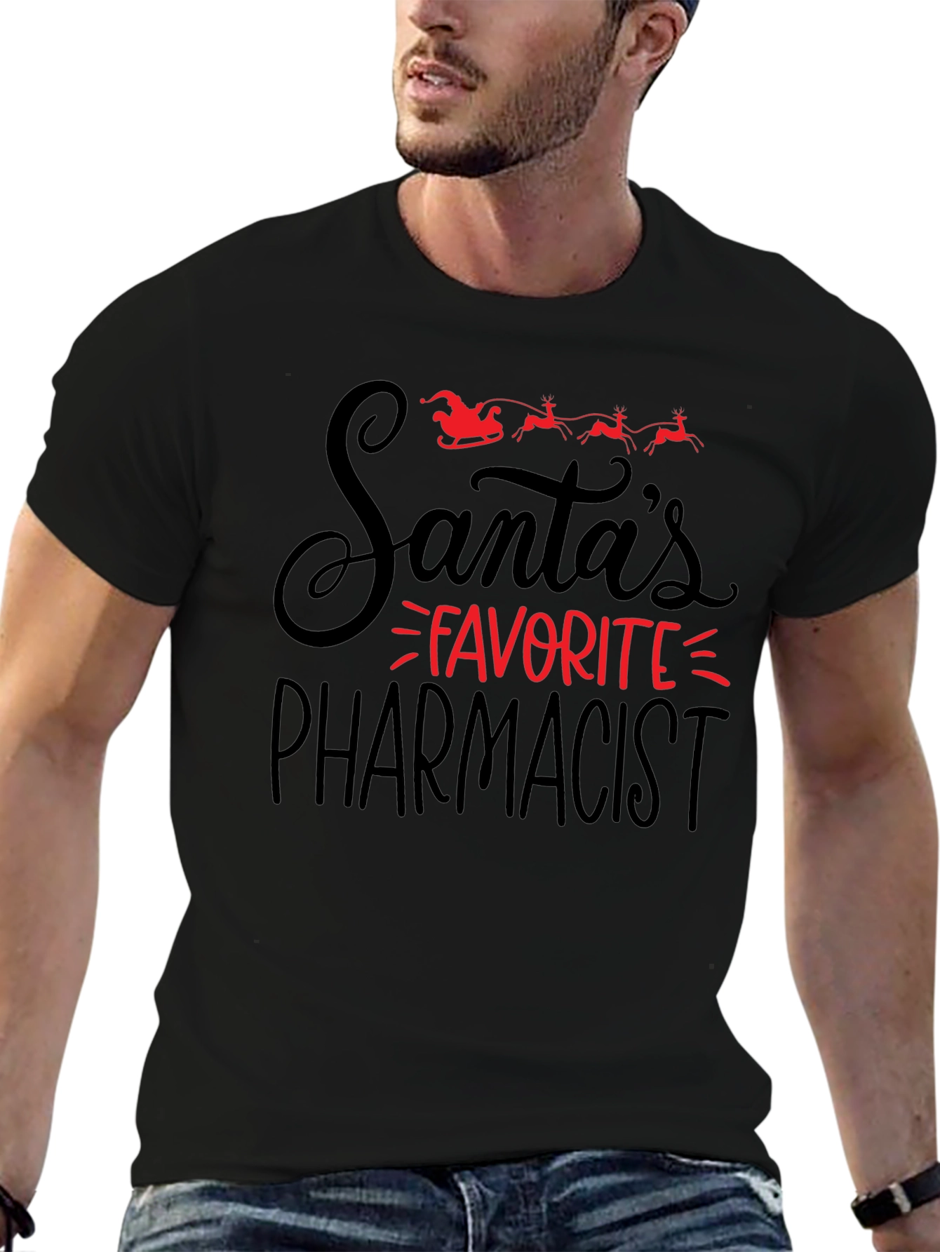 Santas Favorite Pharmacist T-Shirt Holiday Christmas Tee
