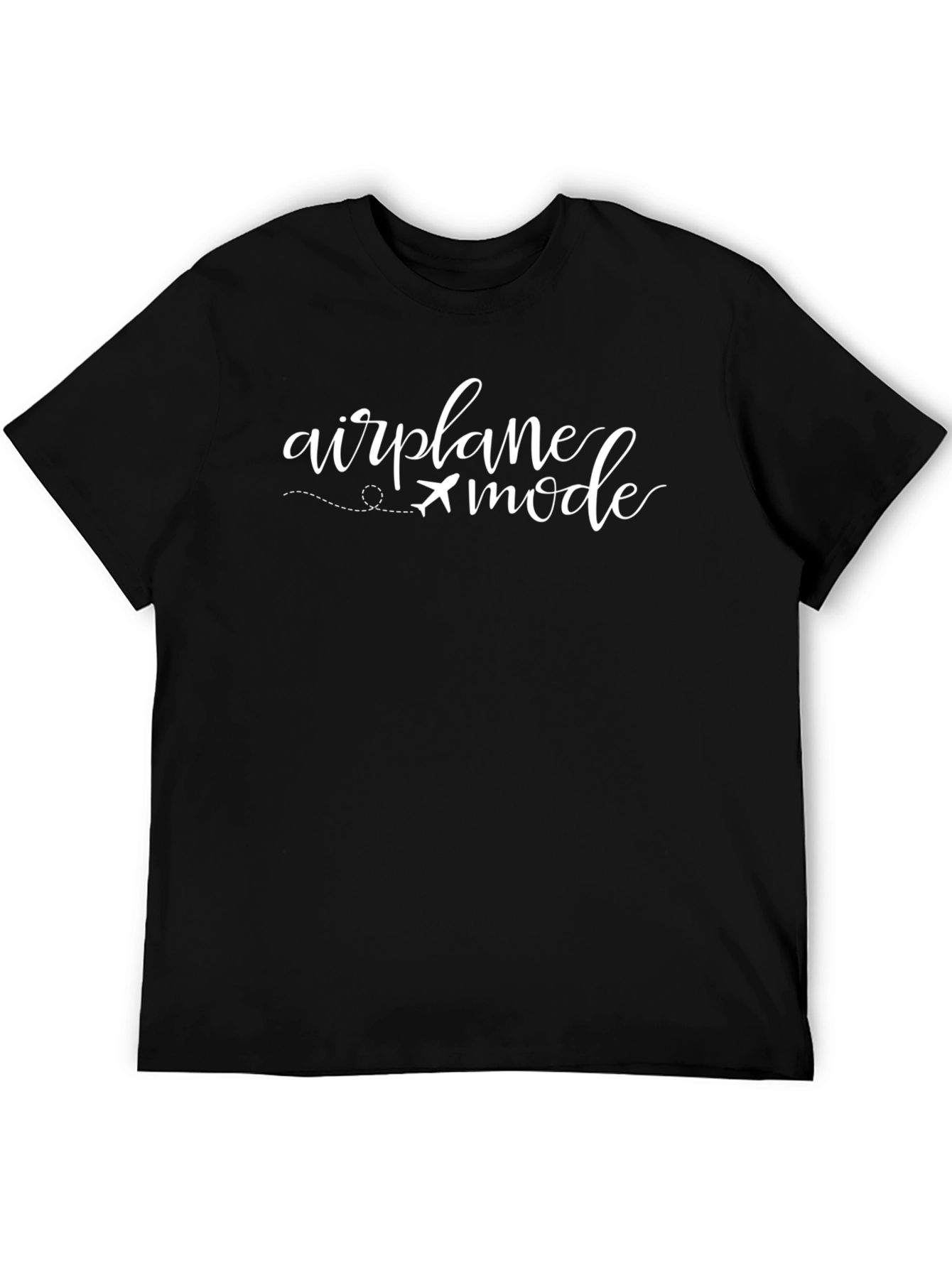 Airplane Mode Graphic T-Shirt - Black Casual Tee