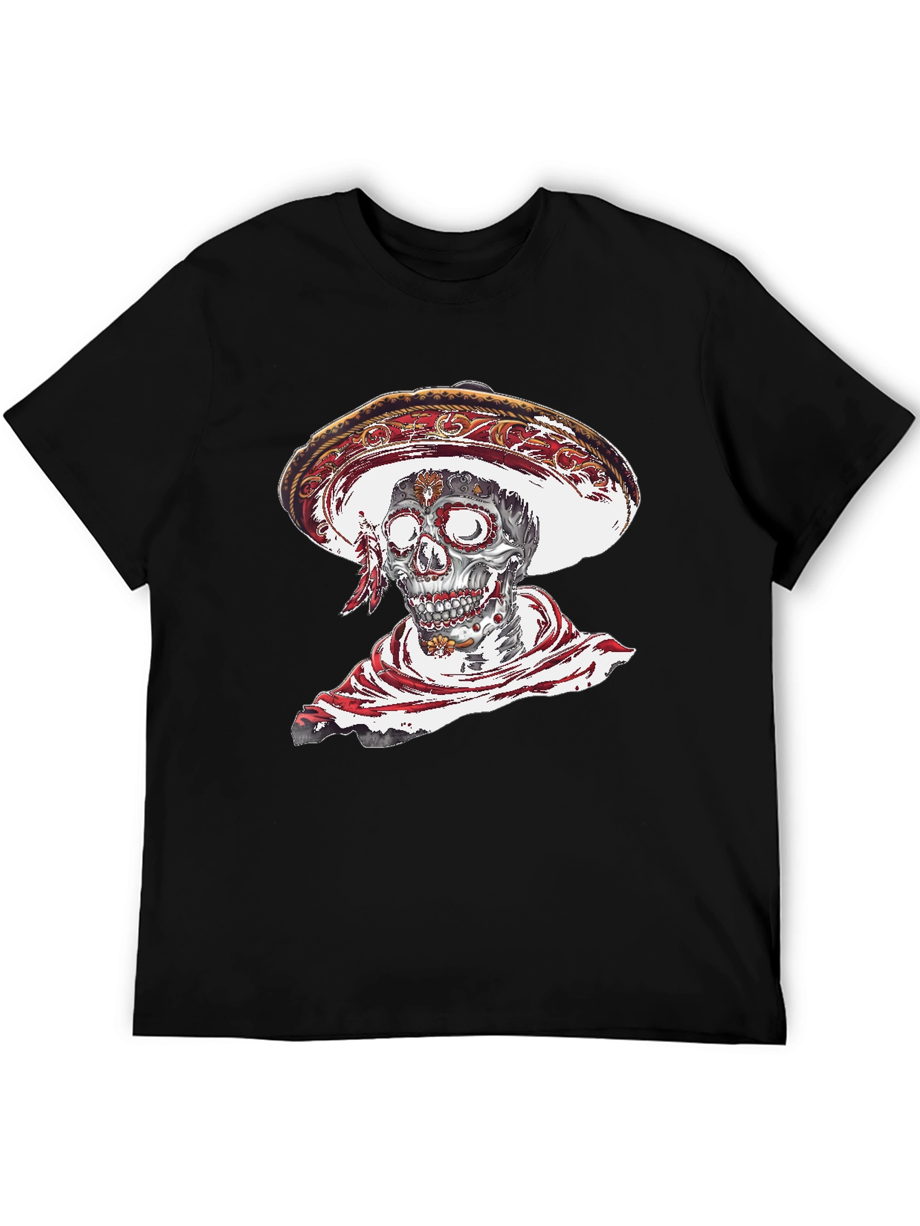 Day of the Dead Skull Graphic T-Shirt