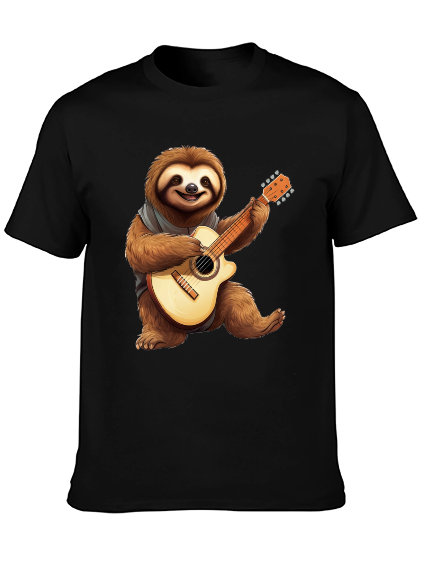 Sloth Guitar Player Graphic T-Shirt