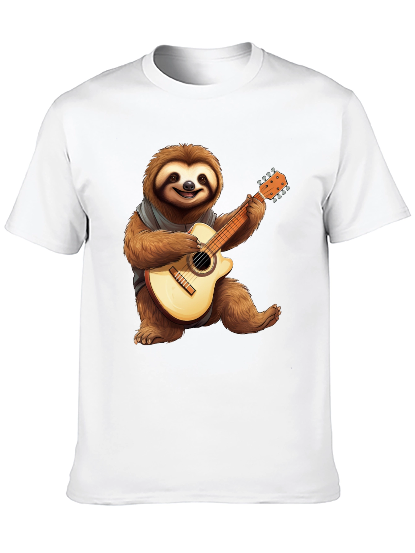 Sloth Guitar Player Graphic T-Shirt