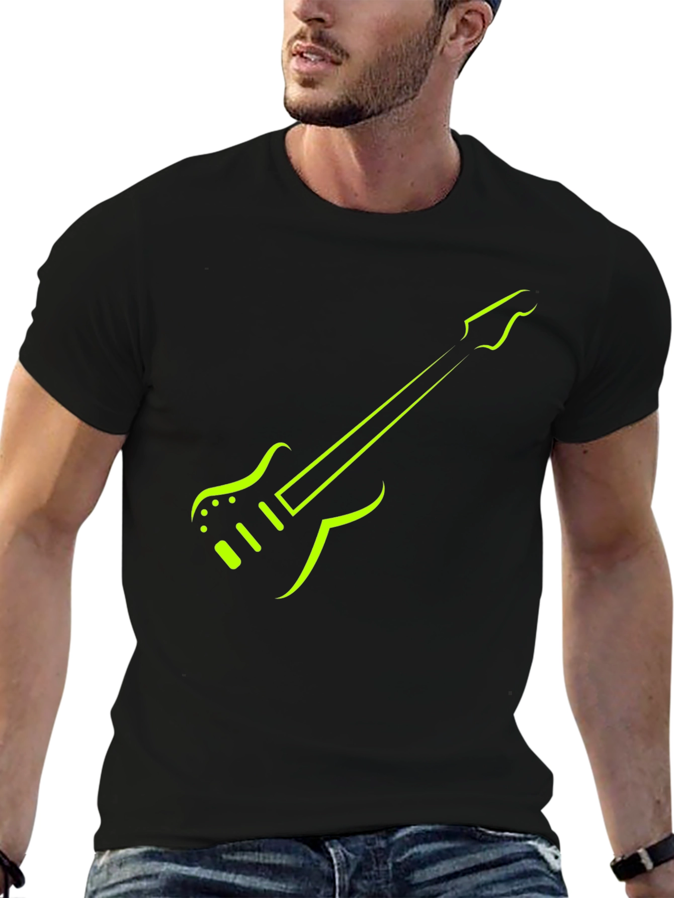 Electric Guitar Graphic Tee - Trendy Musician Shirt