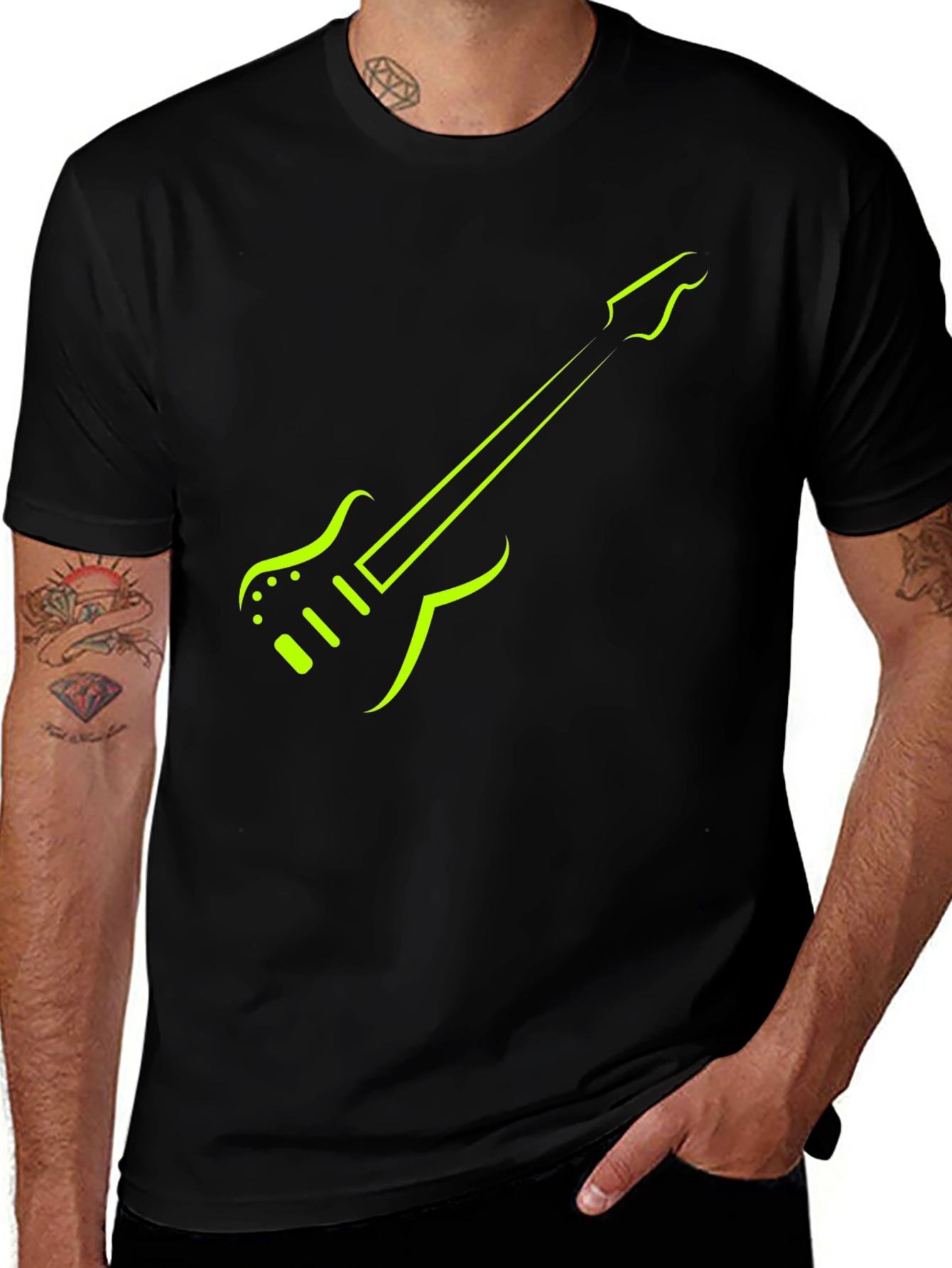 Electric Guitar Graphic Tee - Trendy Musician Shirt