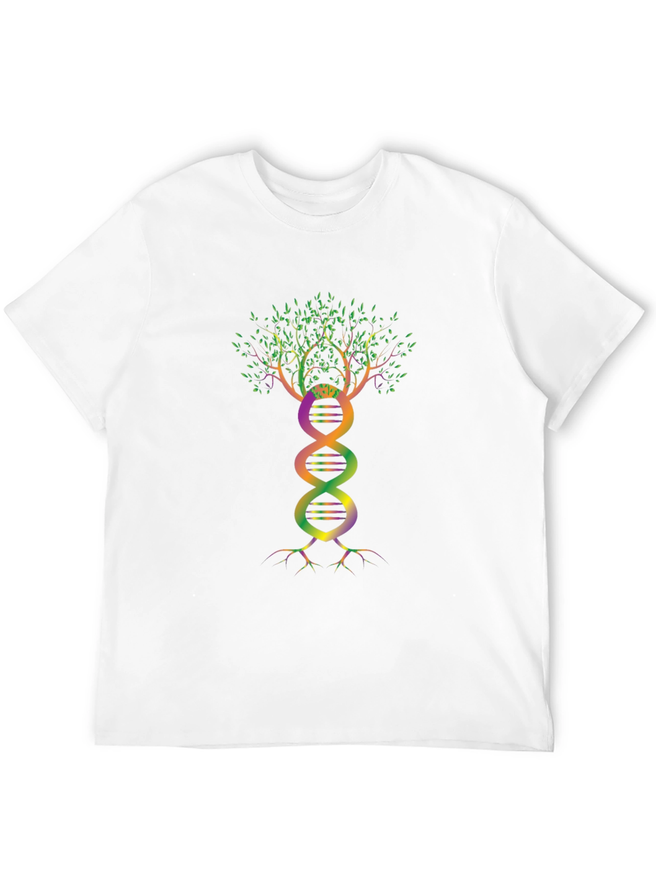 DNA Tree Graphic Tee - Black Cotton T-Shirt