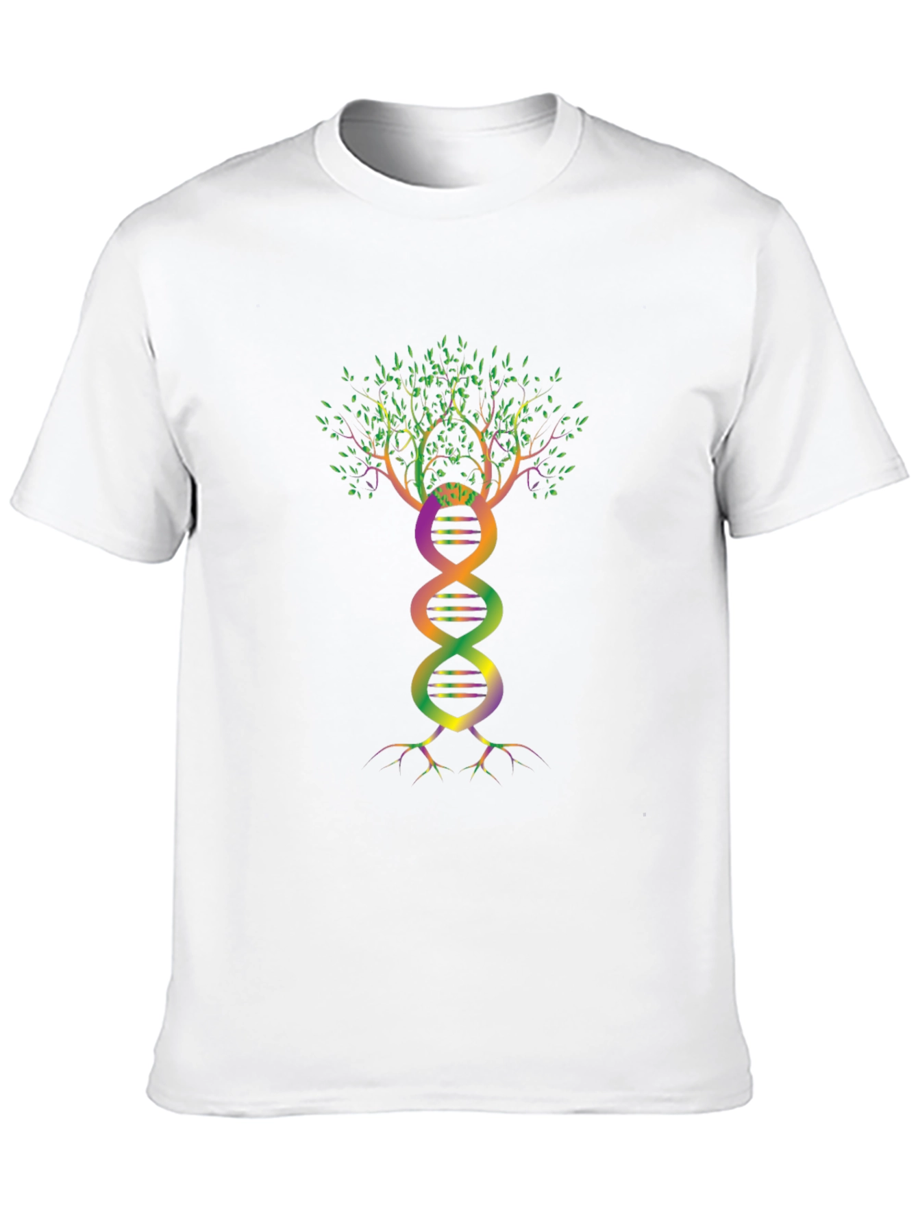 DNA Tree Graphic Tee - Black Cotton T-Shirt