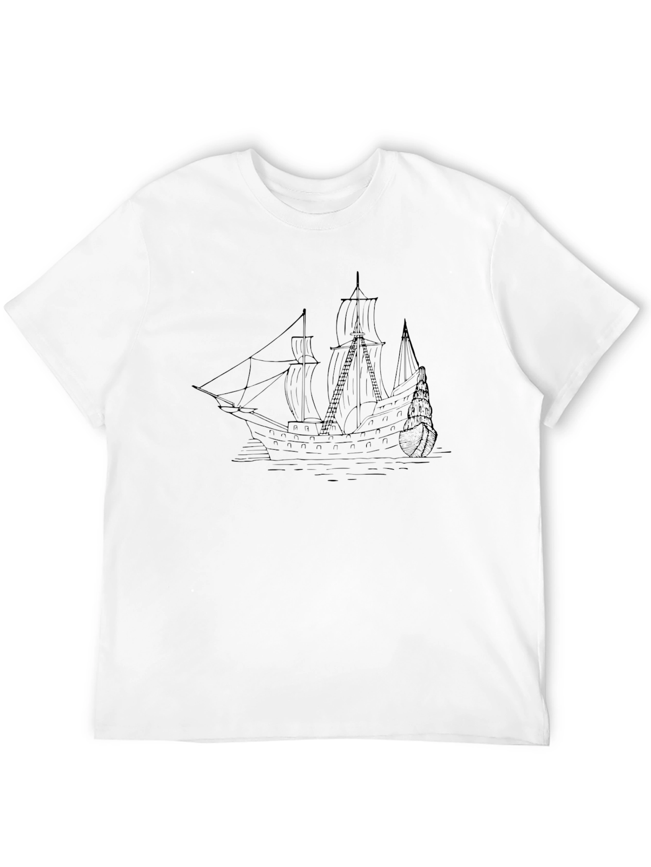 Nautical Ship Graphic Tee - Black