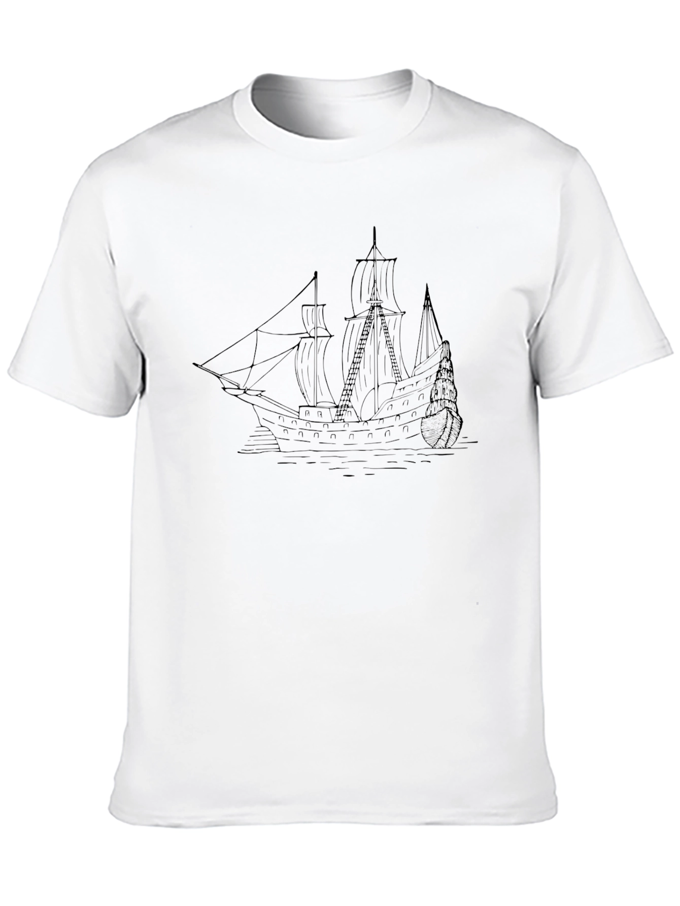 Nautical Ship Graphic Tee - Black