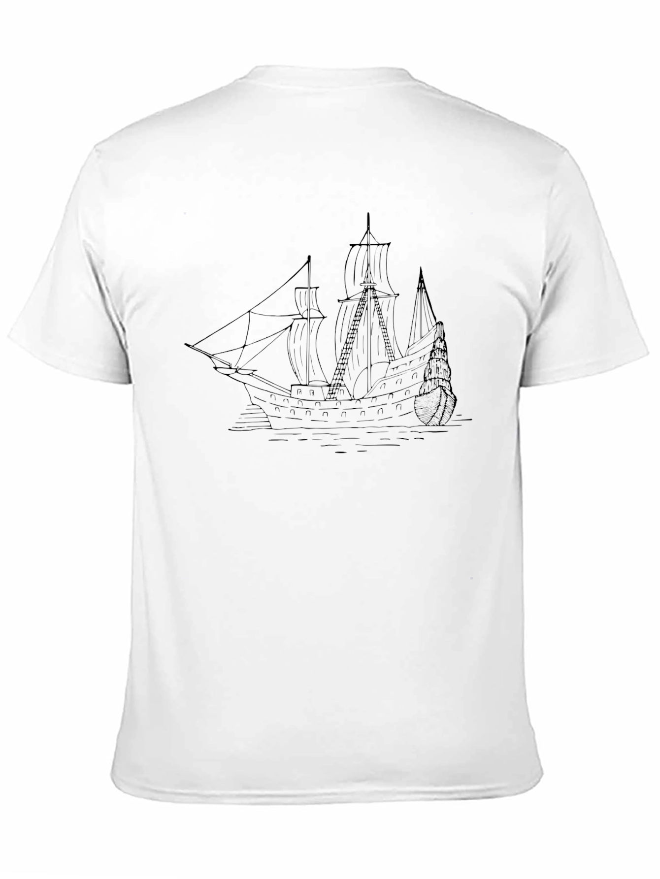 Nautical Ship Graphic Tee - Black