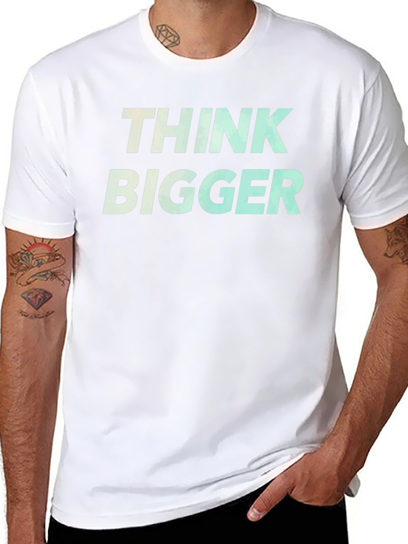 Think Bigger Graphic Tee - Motivational Black T-Shirt