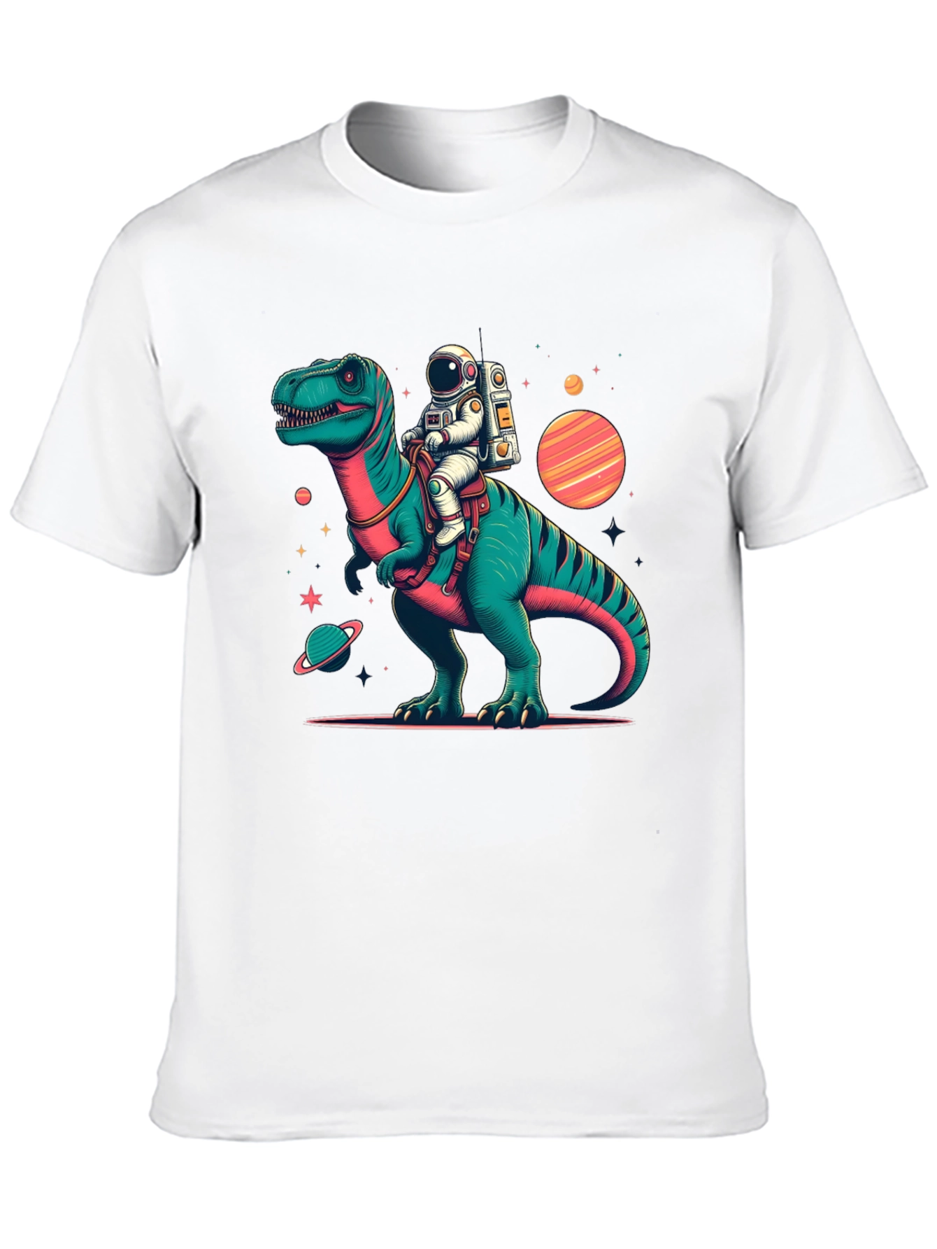Dino Astronaut Black T-Shirt