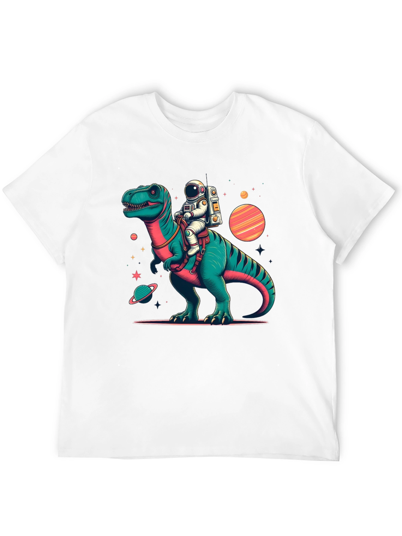 Dino Astronaut Black T-Shirt