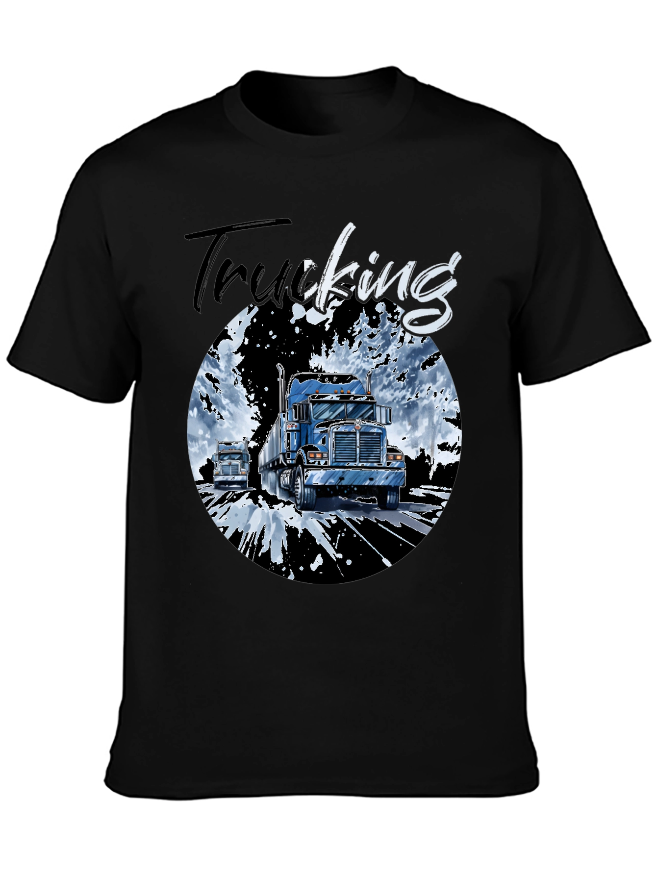 Trucking Graphic T-Shirt - Black