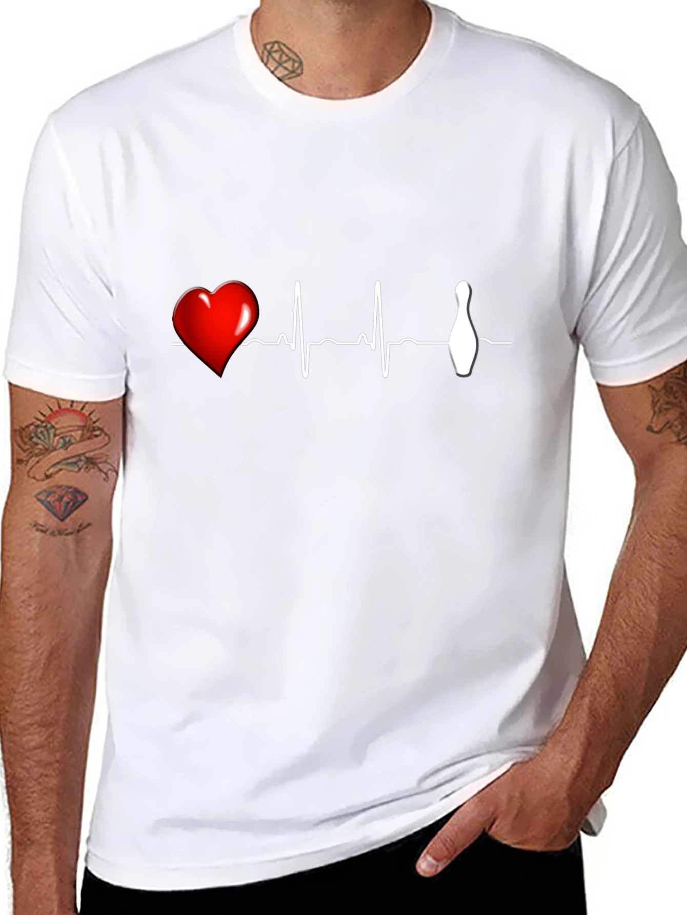 Bowling Heartbeat Graphic T-Shirt