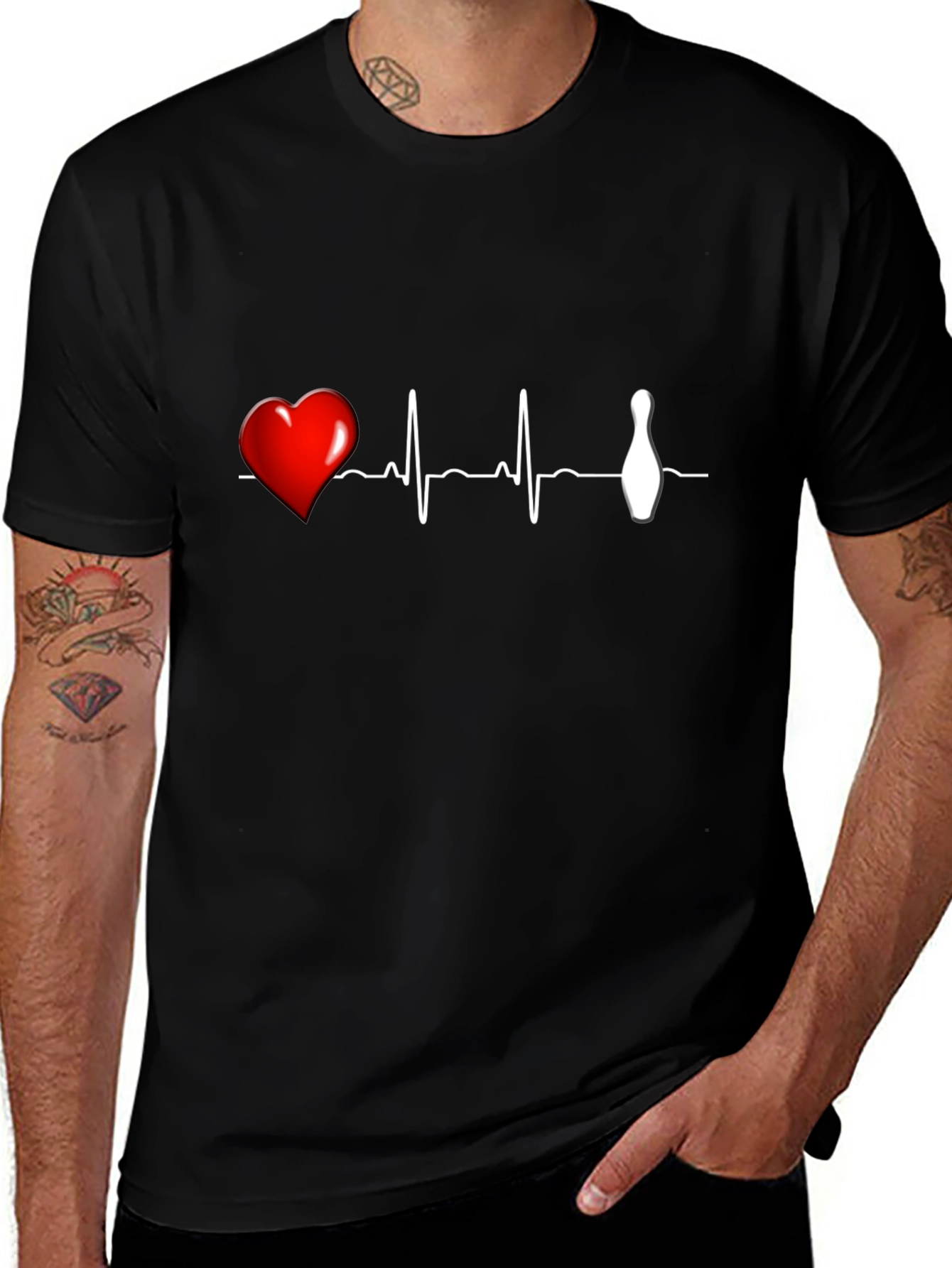 Bowling Heartbeat Graphic T-Shirt