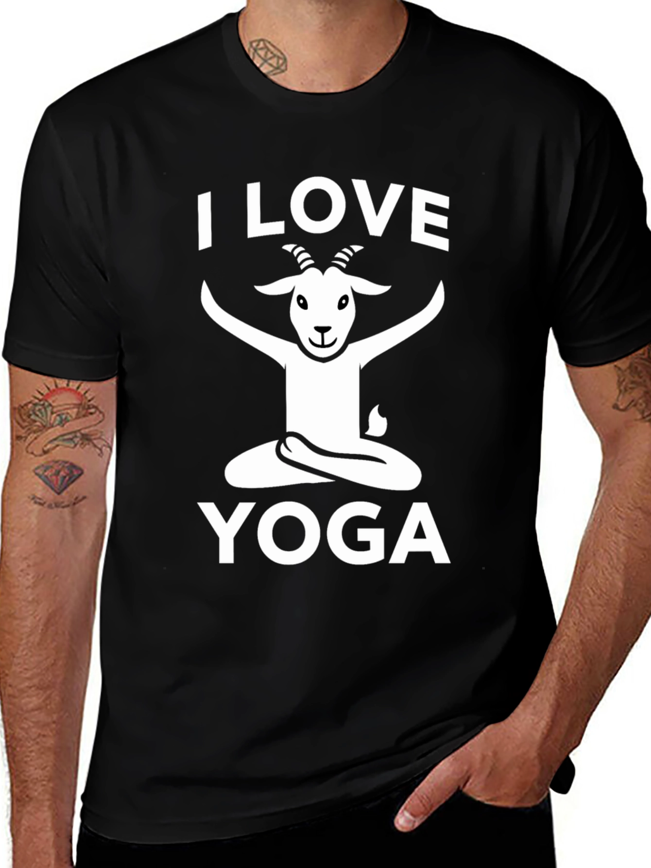 I Love Yoga Goat T-Shirt - Funny Graphic Tee