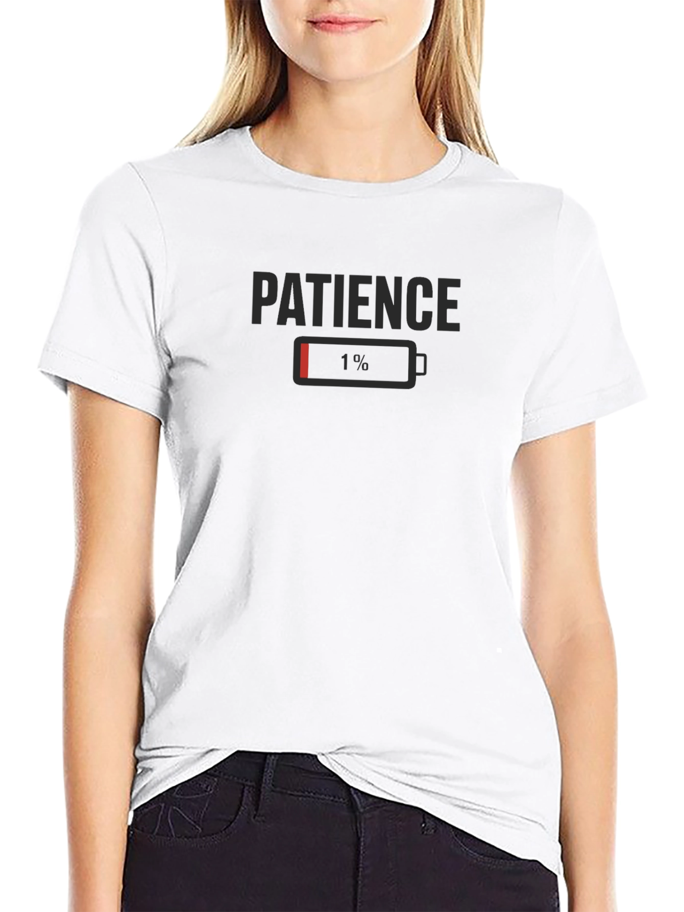 Patience 1% Low Battery Graphic Tee