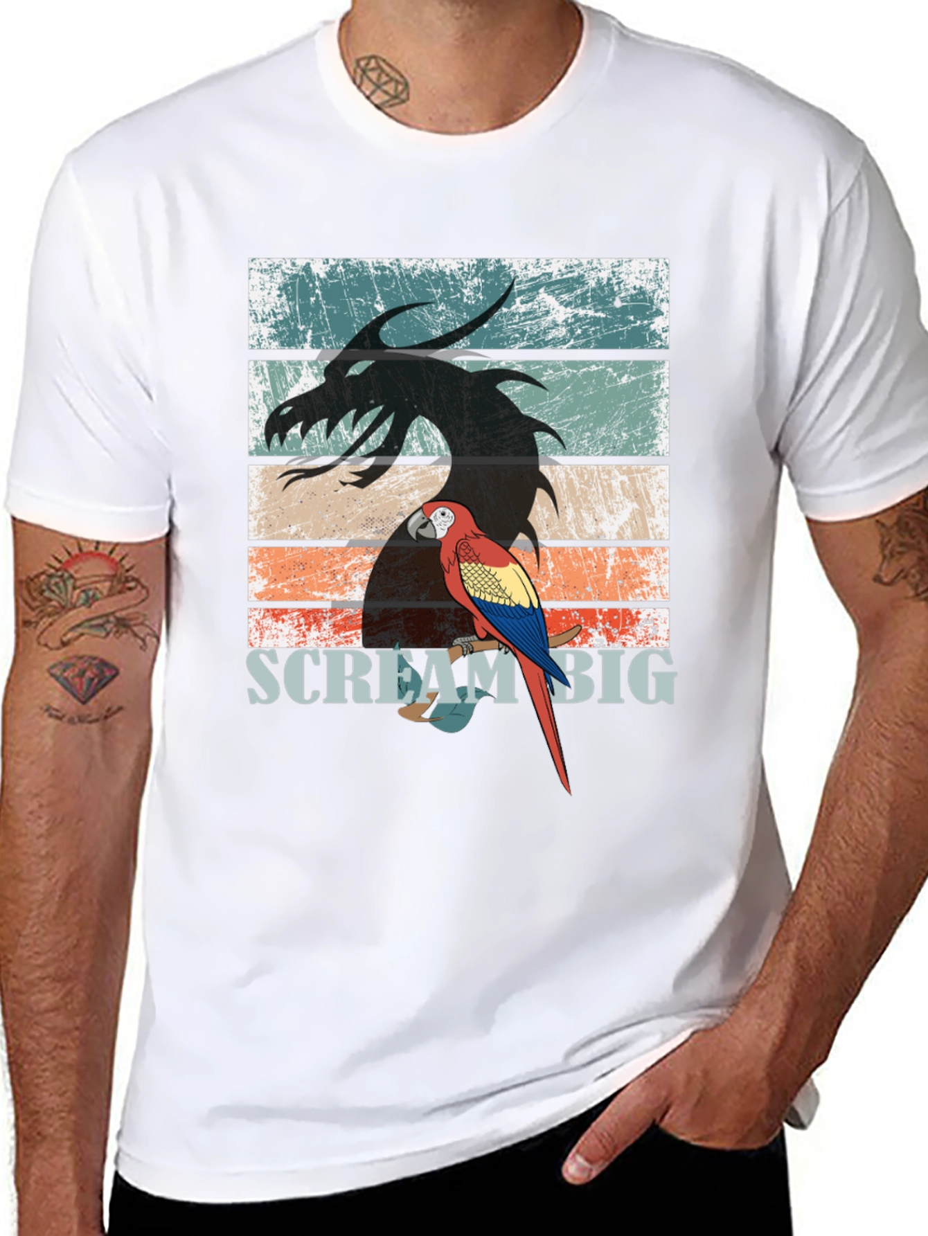 Dragon Parrot Scream Big T-Shirt