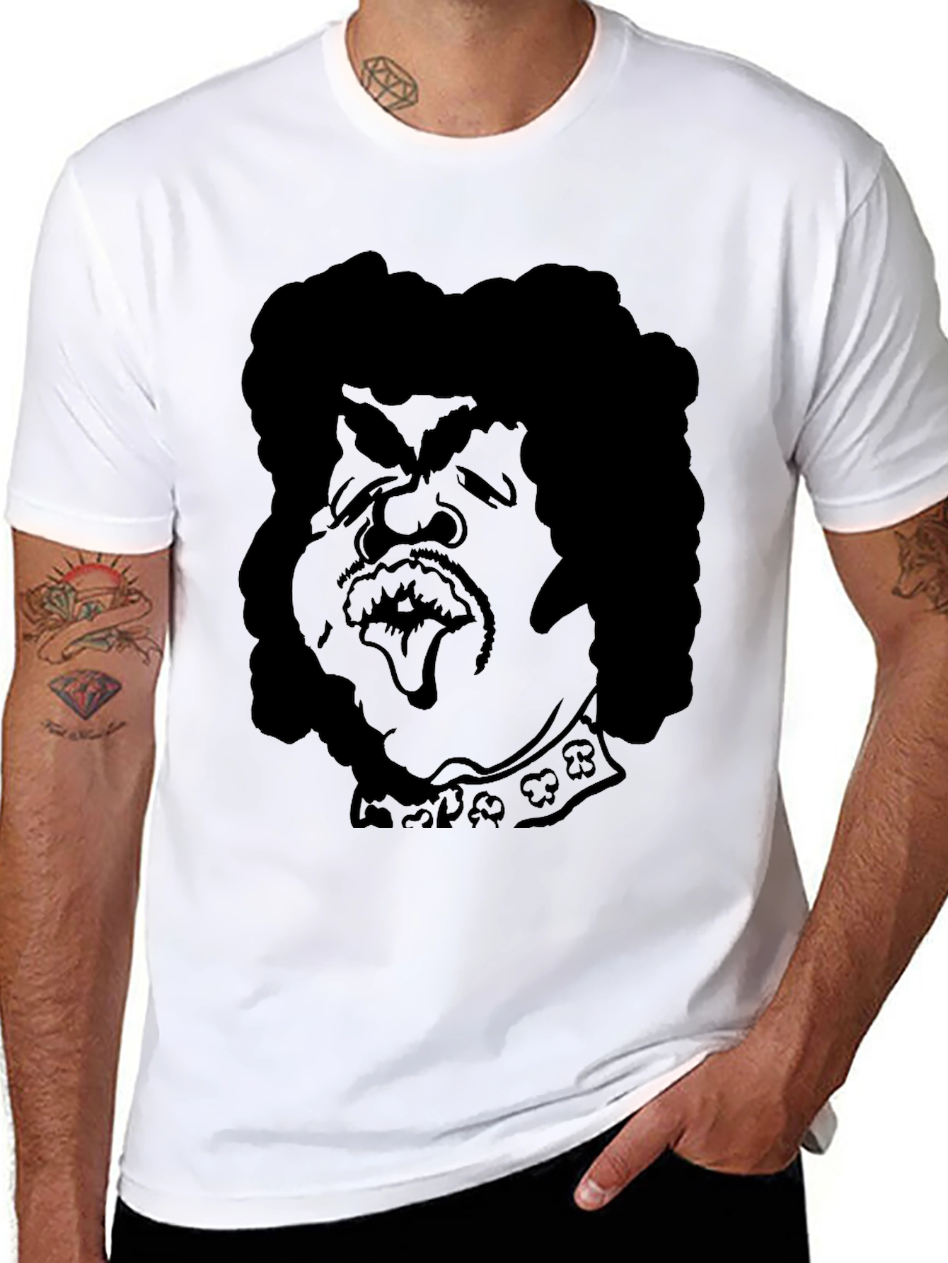 Humorous Cartoon Silhouette Black T-Shirt
