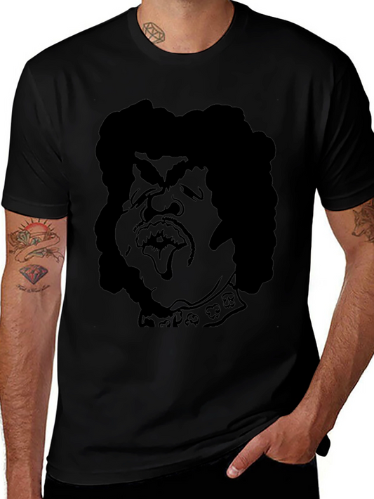 Humorous Cartoon Silhouette Black T-Shirt