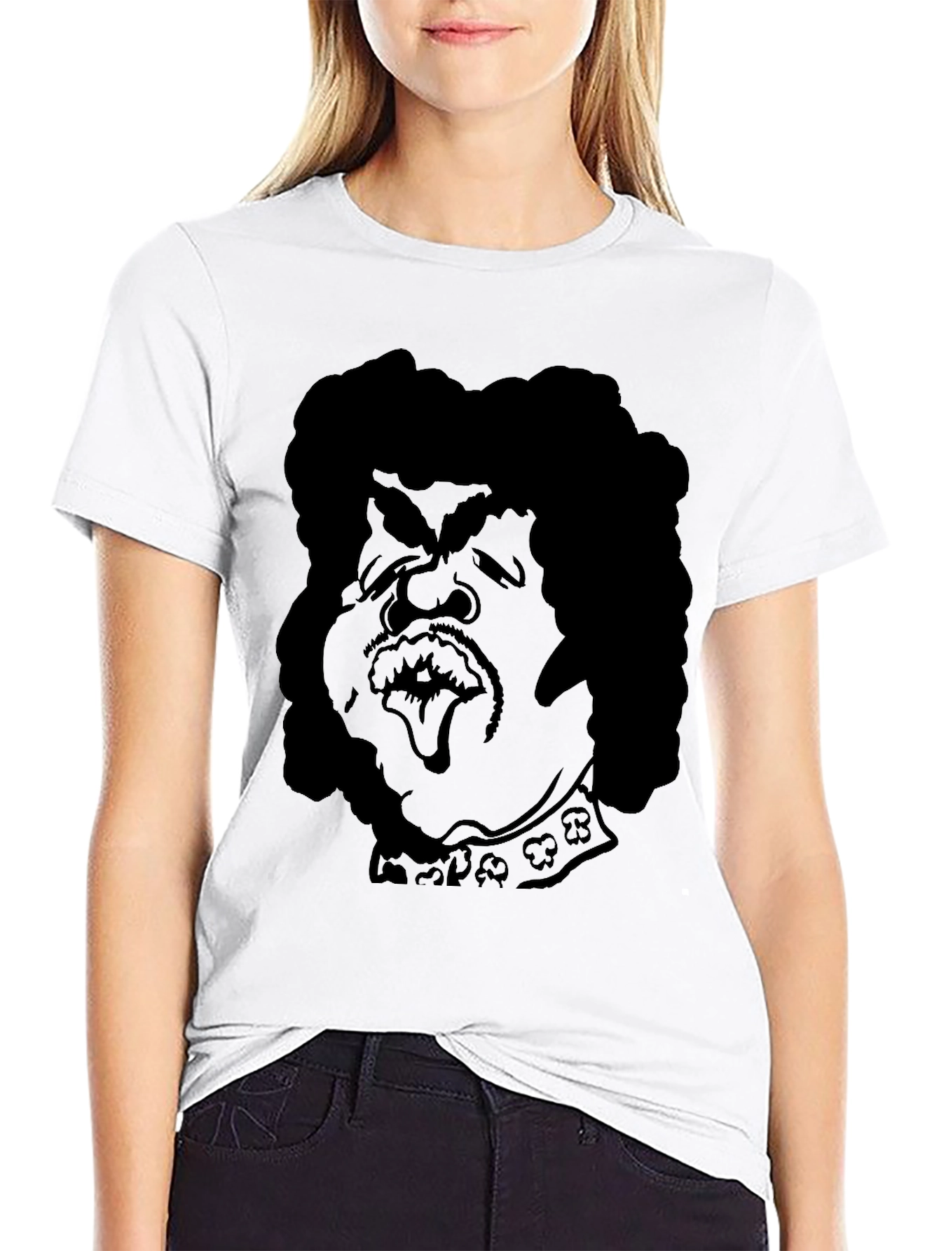 Humorous Cartoon Silhouette Black T-Shirt