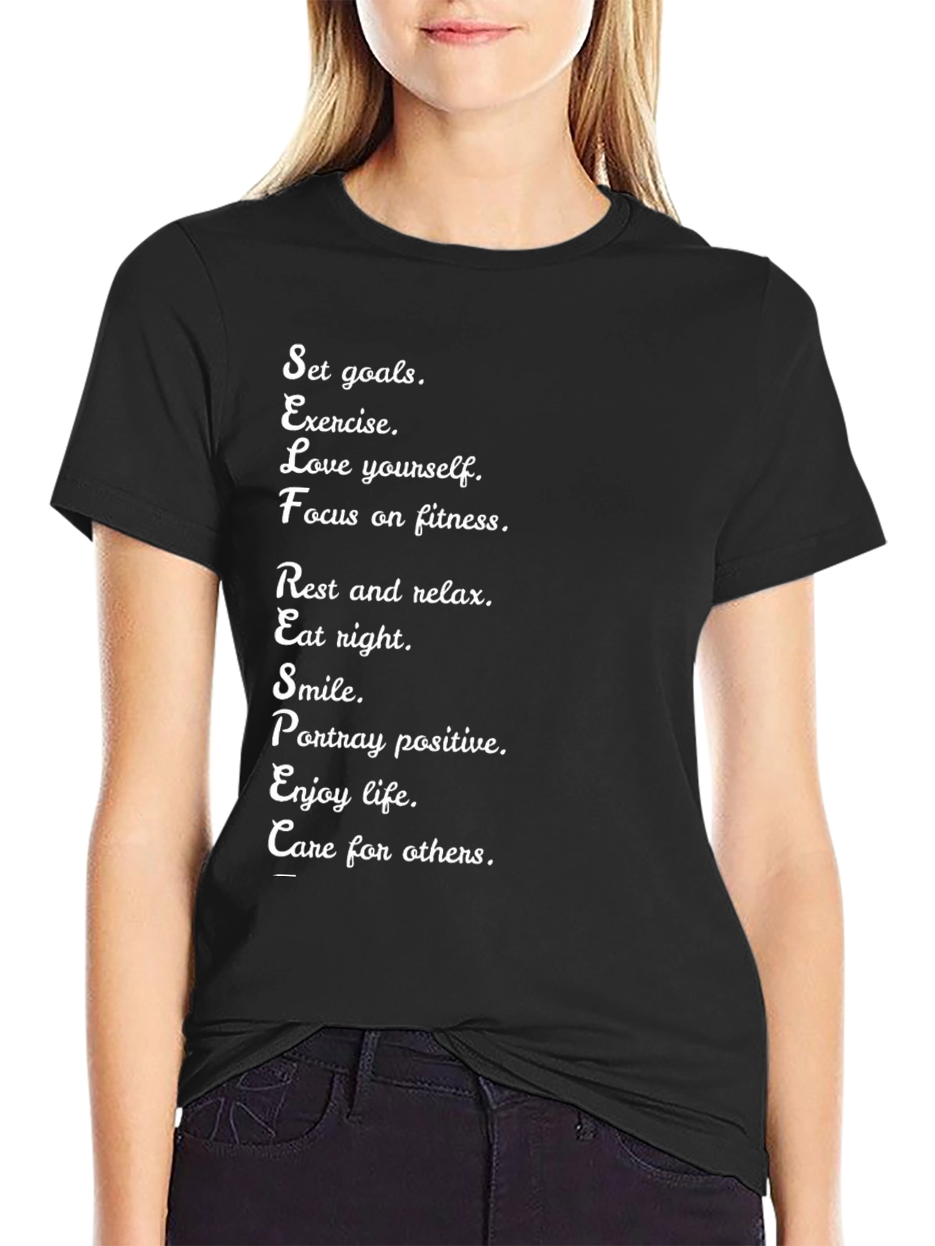 Motivational Black T-Shirt Self-Care