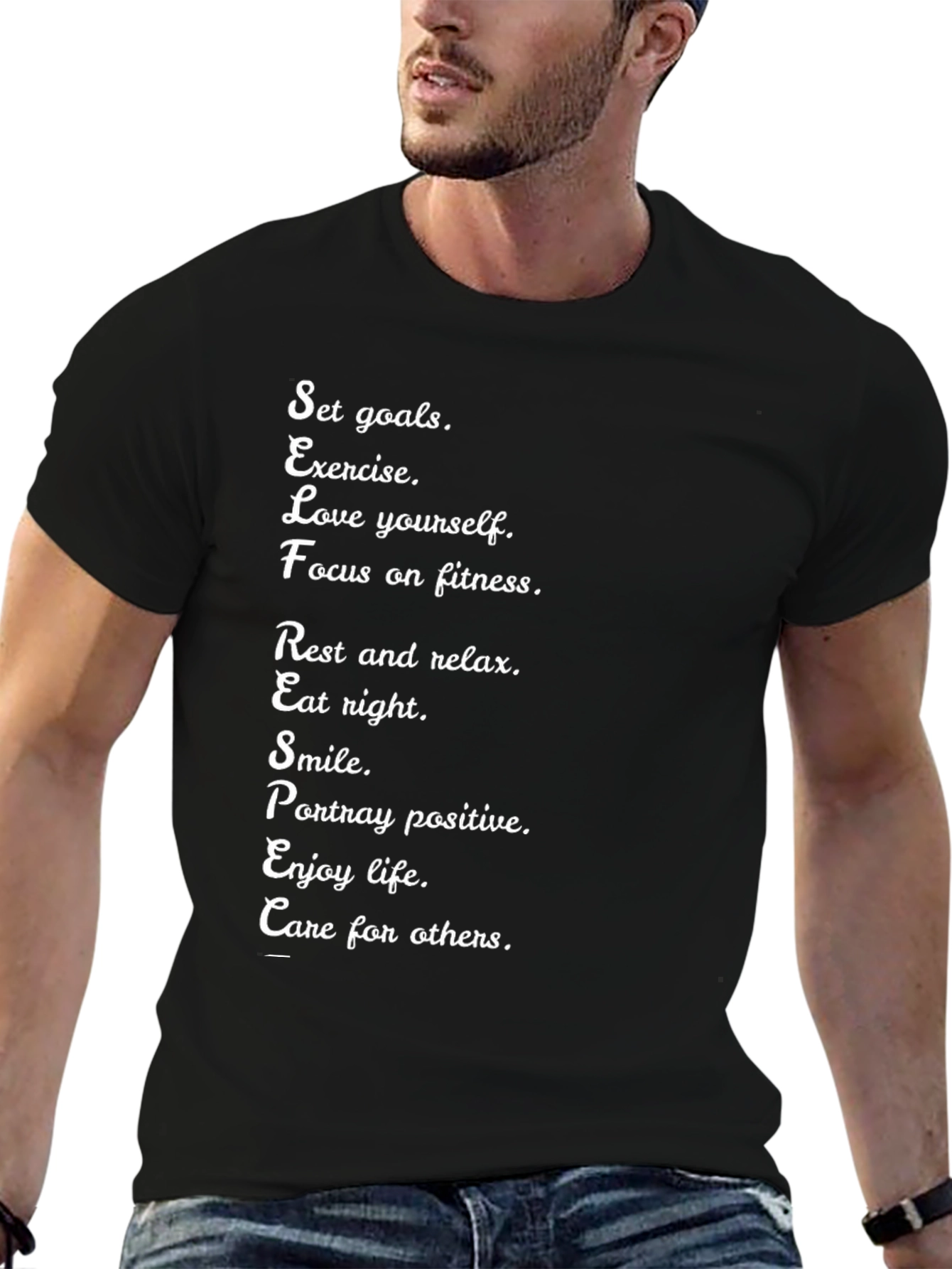 Motivational Black T-Shirt Self-Care