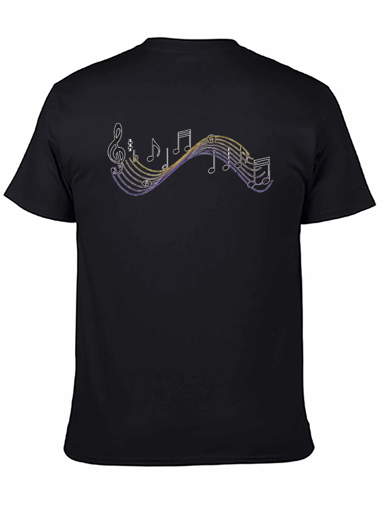 Musical Note Graphic Tee - Black Cotton T-Shirt
