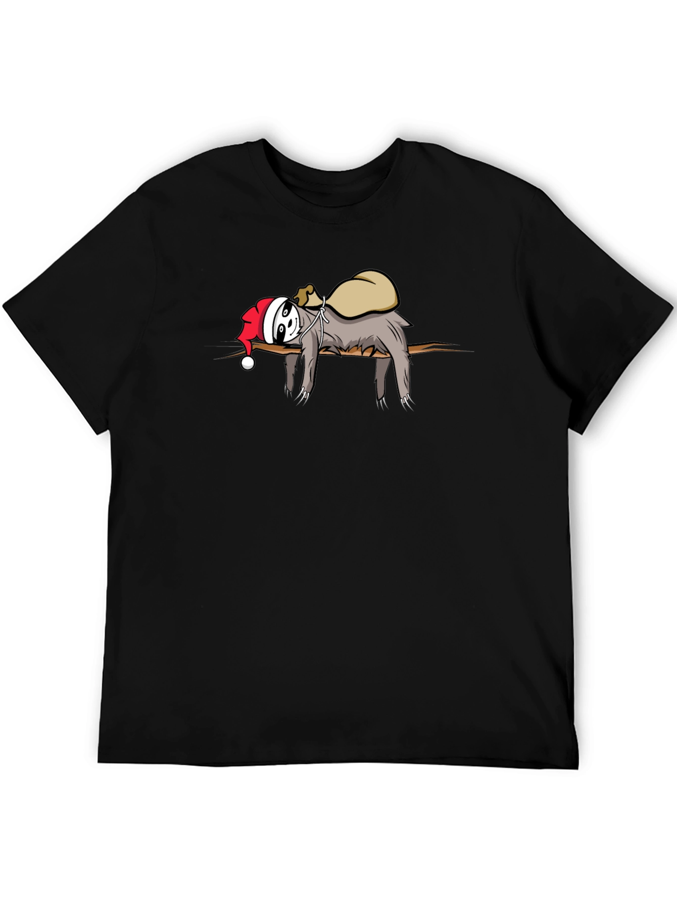 Lazy Sloth Santa Graphic Tee - Holiday Cheer!