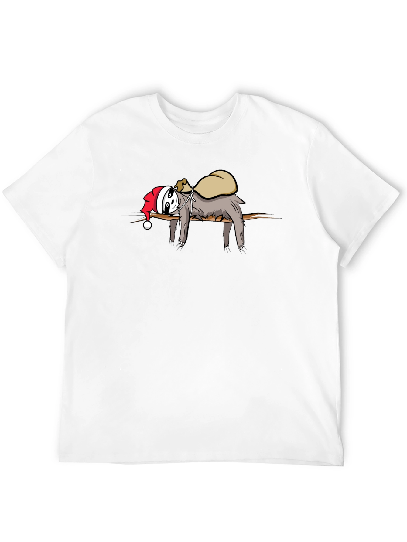 Lazy Sloth Santa Graphic Tee - Holiday Cheer!