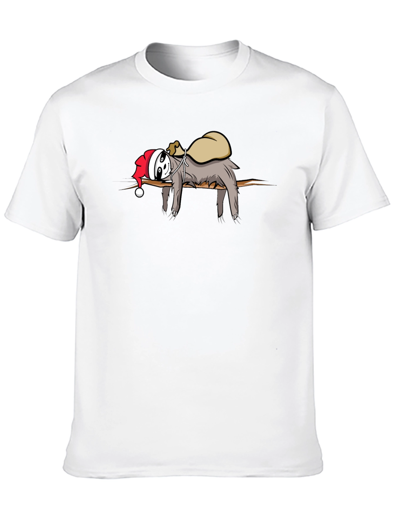 Lazy Sloth Santa Graphic Tee - Holiday Cheer!