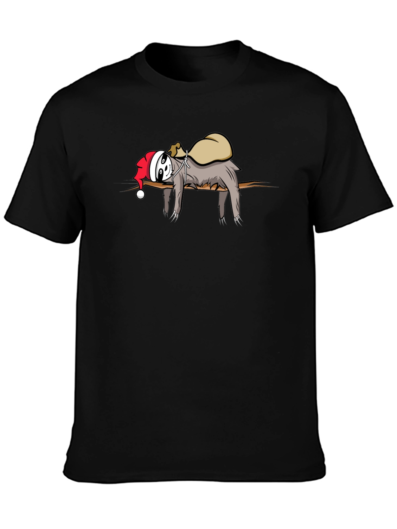 Lazy Sloth Santa Graphic Tee - Holiday Cheer!
