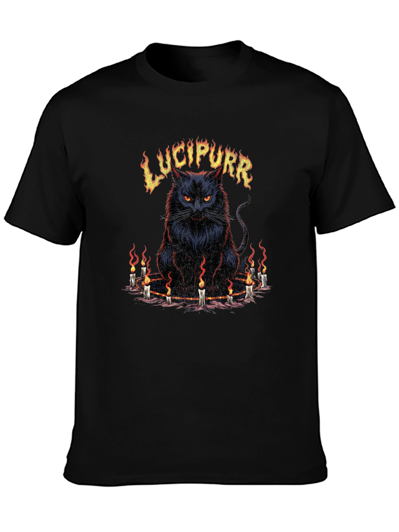 Lucipurr Graphic Tee - Dark Cat Design