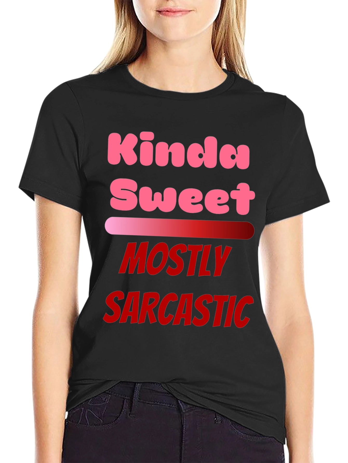 Kinda Sweet Mostly Sarcastic Black T-Shirt