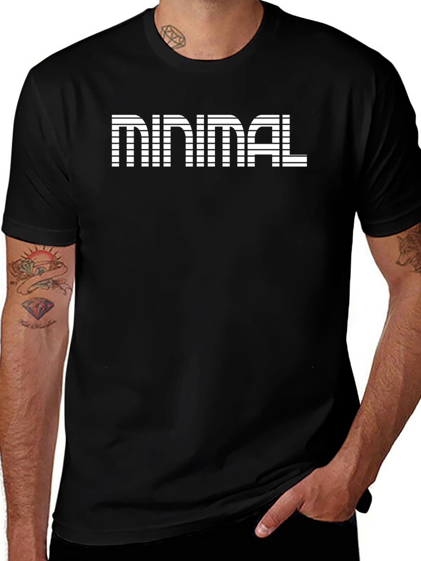 Minimalist Graphic Tee - Black Cotton T-Shirt