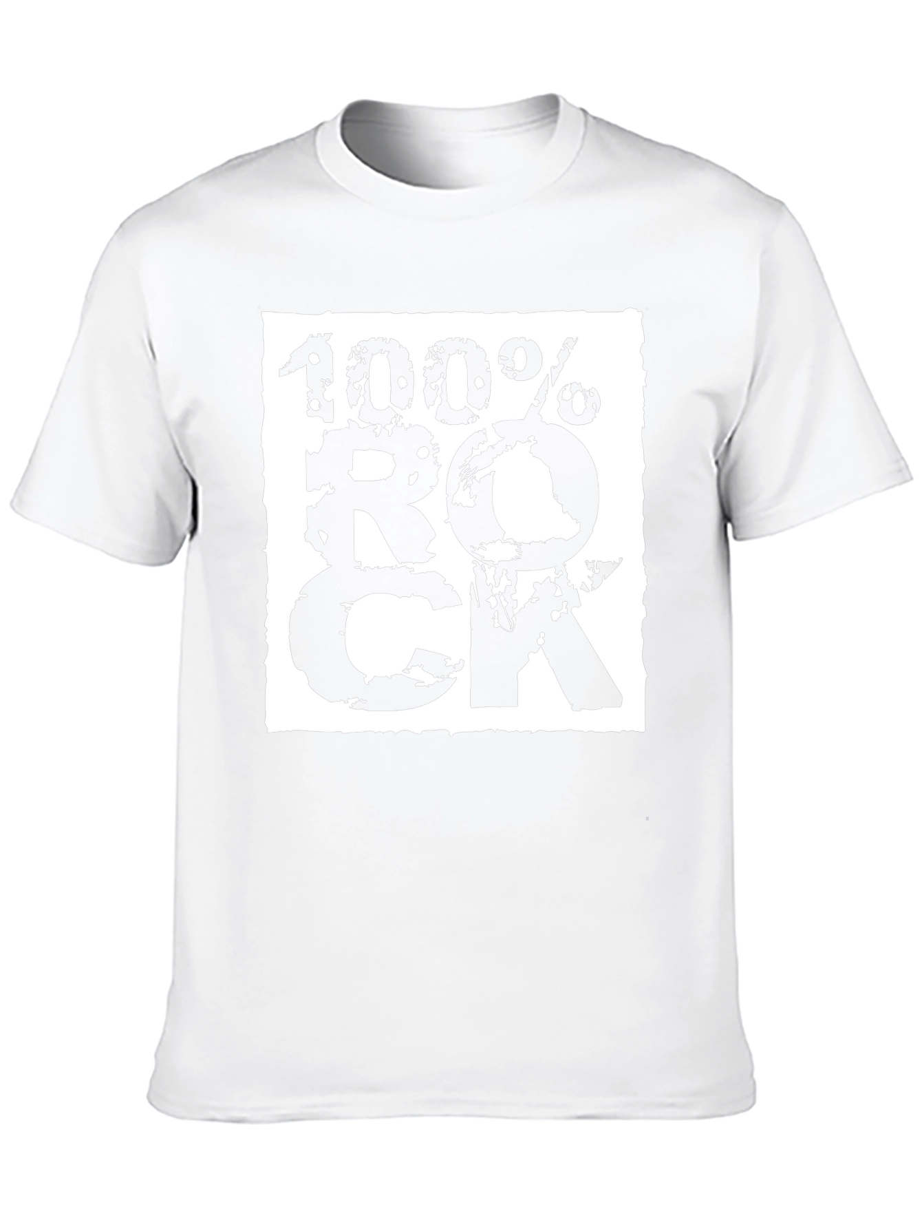 100% Rock Graphic Print Black T-Shirt