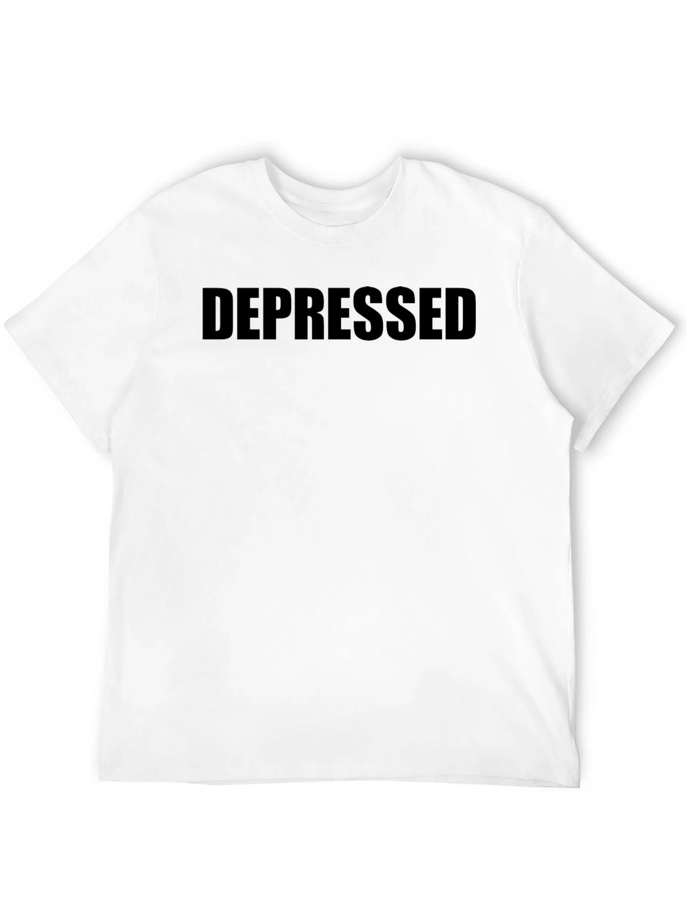 Depressed Black Crew Neck T-Shirt