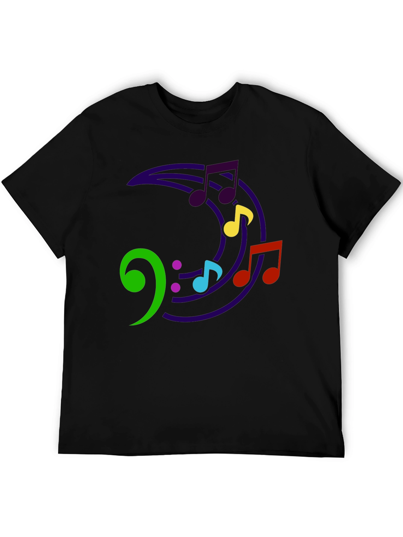 Music Note Crescent Moon Graphic T-Shirt