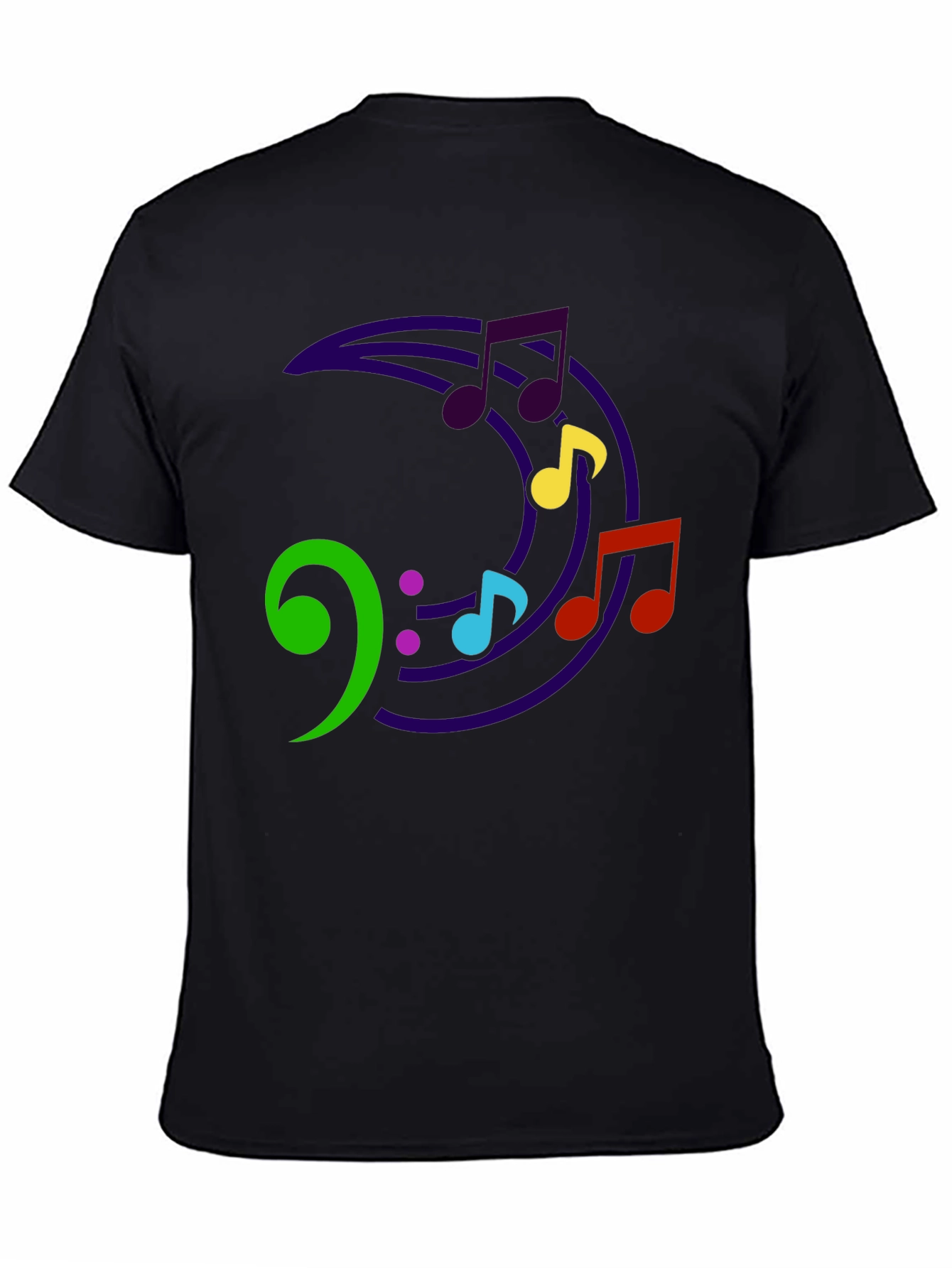 Music Note Crescent Moon Graphic T-Shirt
