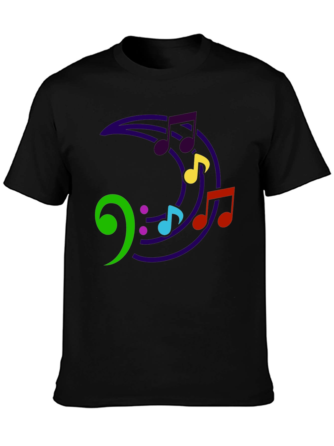 Music Note Crescent Moon Graphic T-Shirt