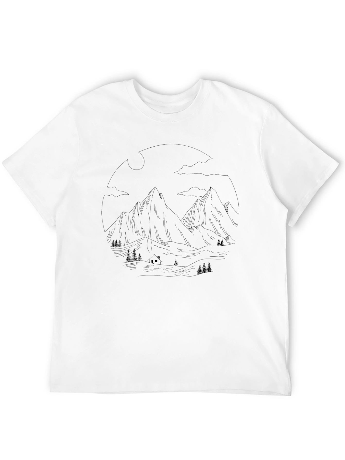 Mountain Scene Graphic Tee - Nature Lovers T-Shirt