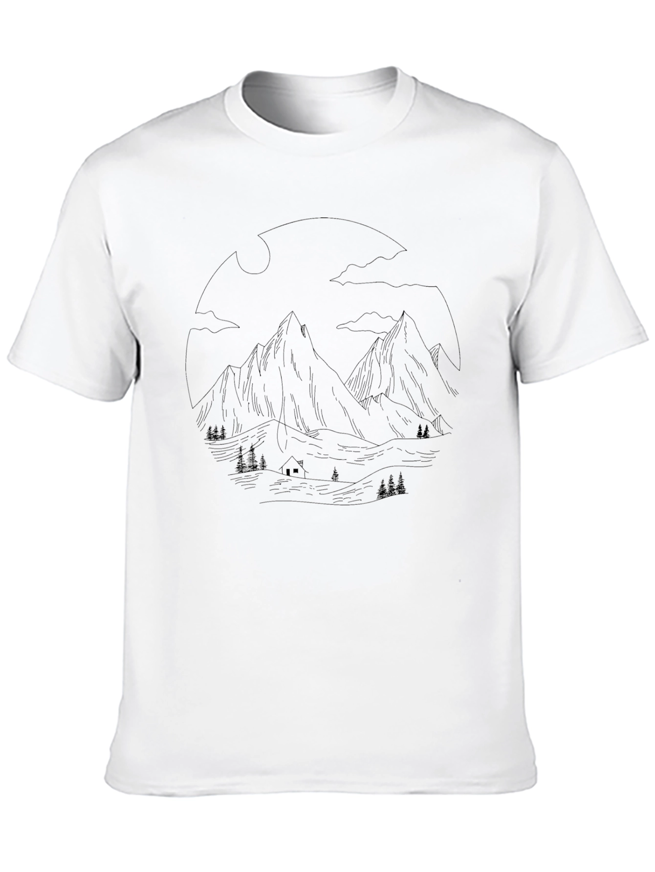 Mountain Scene Graphic Tee - Nature Lovers T-Shirt