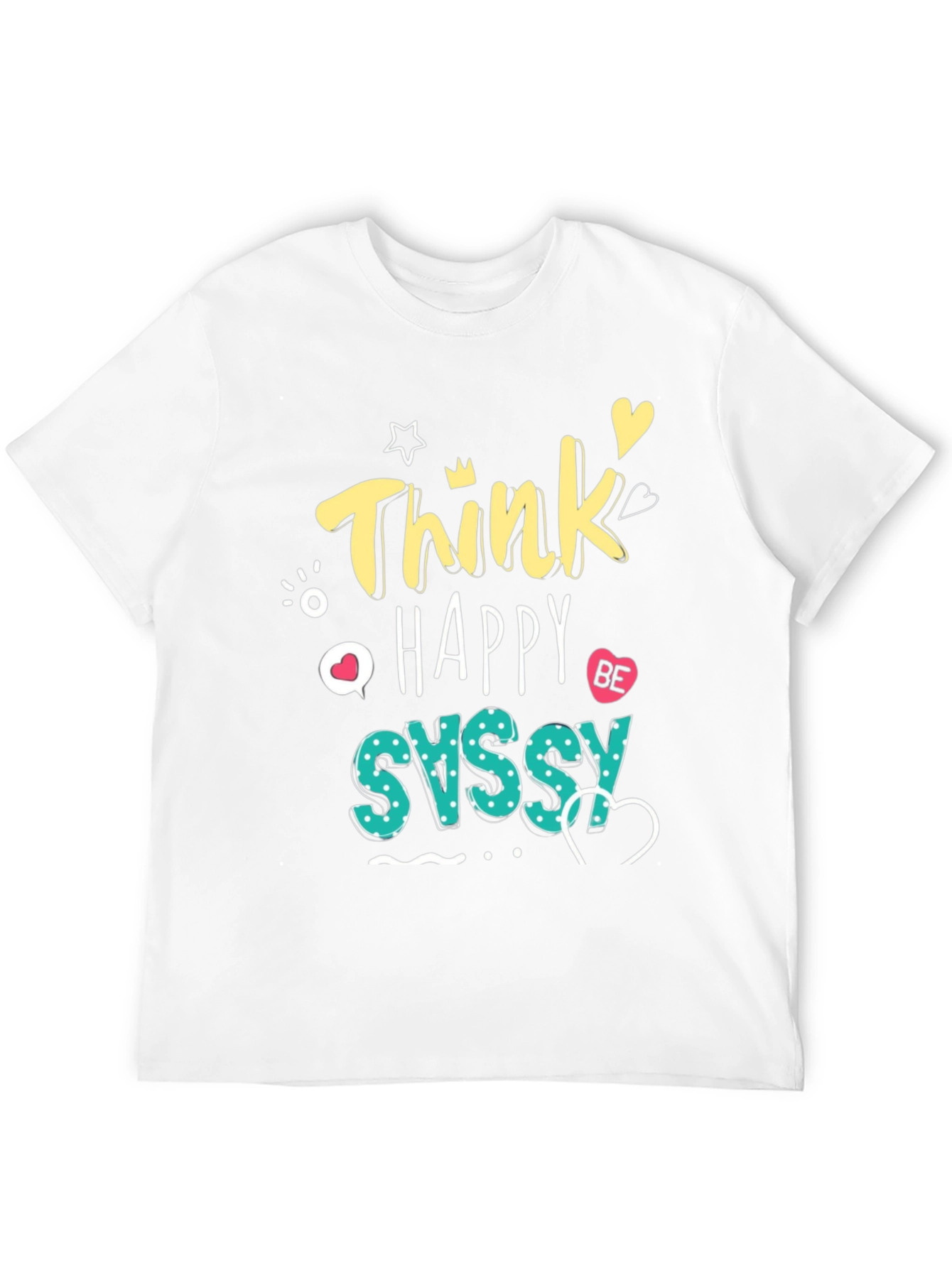 Think Happy Be Sassy Graphic Tee - Black