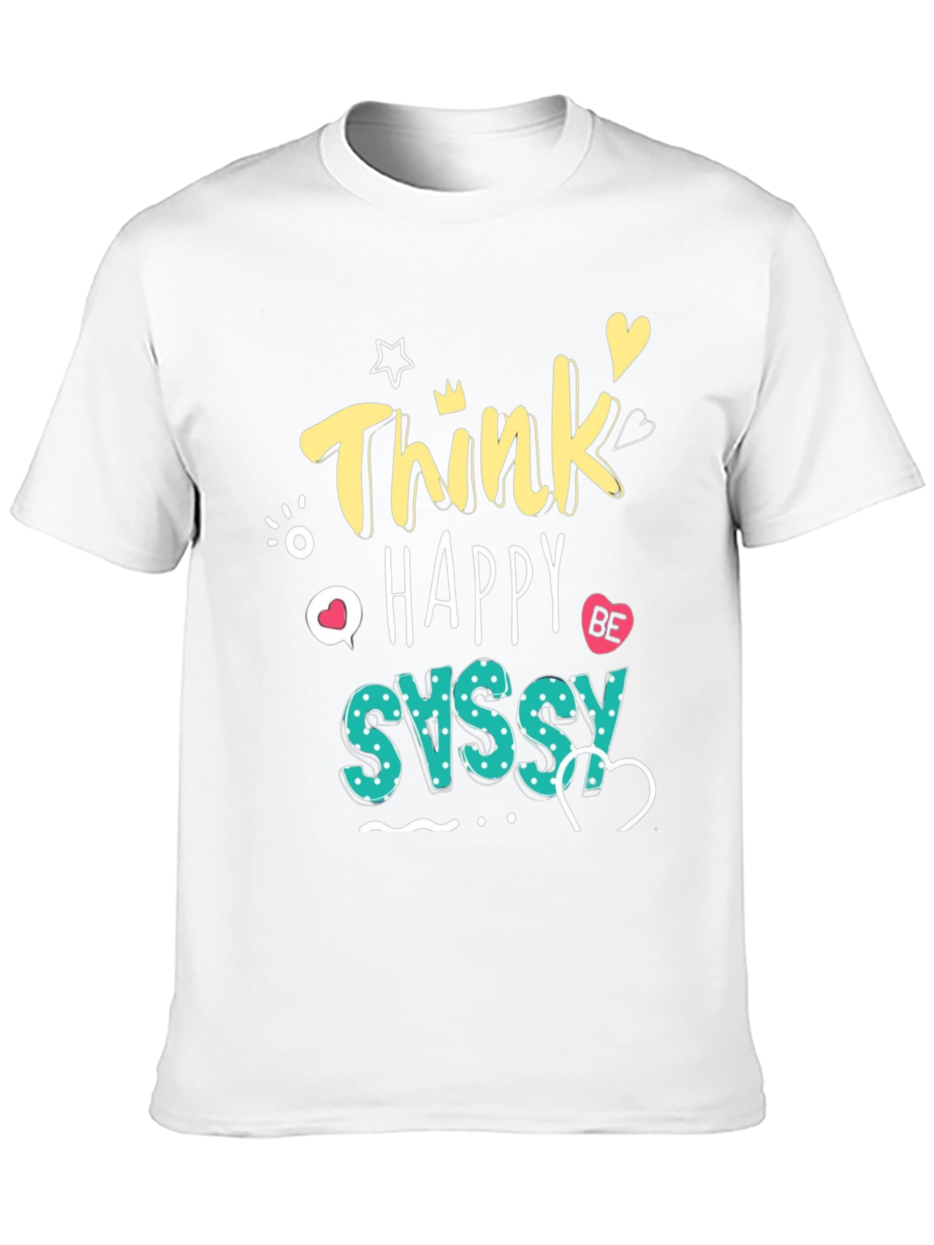 Think Happy Be Sassy Graphic Tee - Black