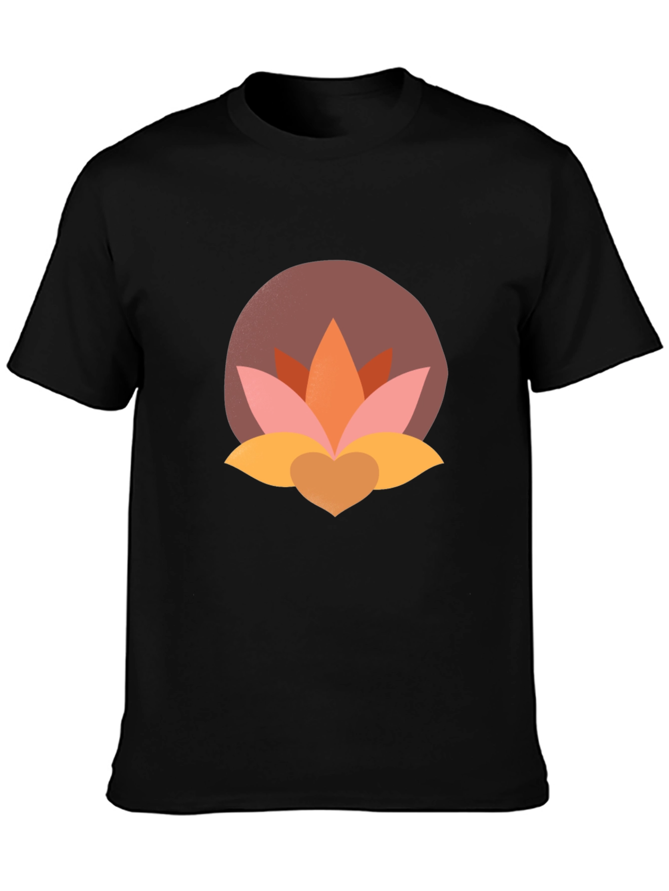 Lotus Flower Graphic Tee - Modern Black T-Shirt