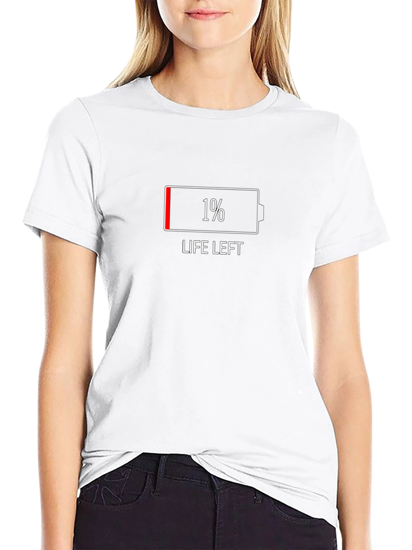 1% Life Left Funny Graphic T-Shirt